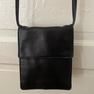 Vintage Tusk Black Leather Crossbody Purse
